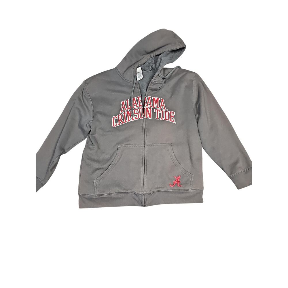 Alabama Crimson Tide Hoodie Mens XL Gray NCAA Football Fleece Full Zip Jacket